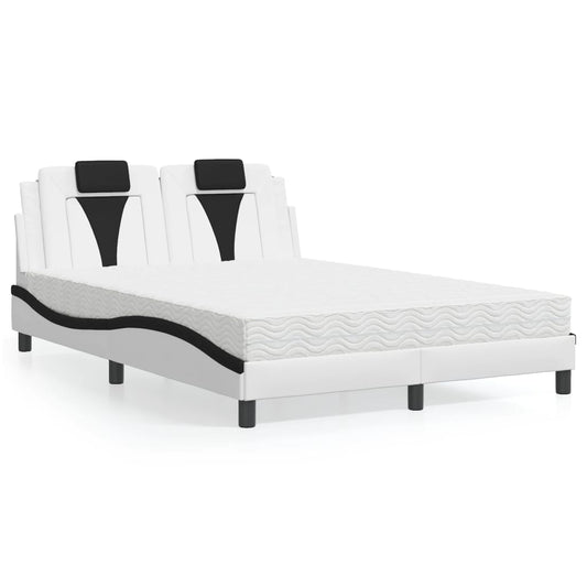 Bed "Viana" met matras kunstleer zwart en wit 120x200 cm is nu te koop bij PeponiXL, paradijselijk wonen!