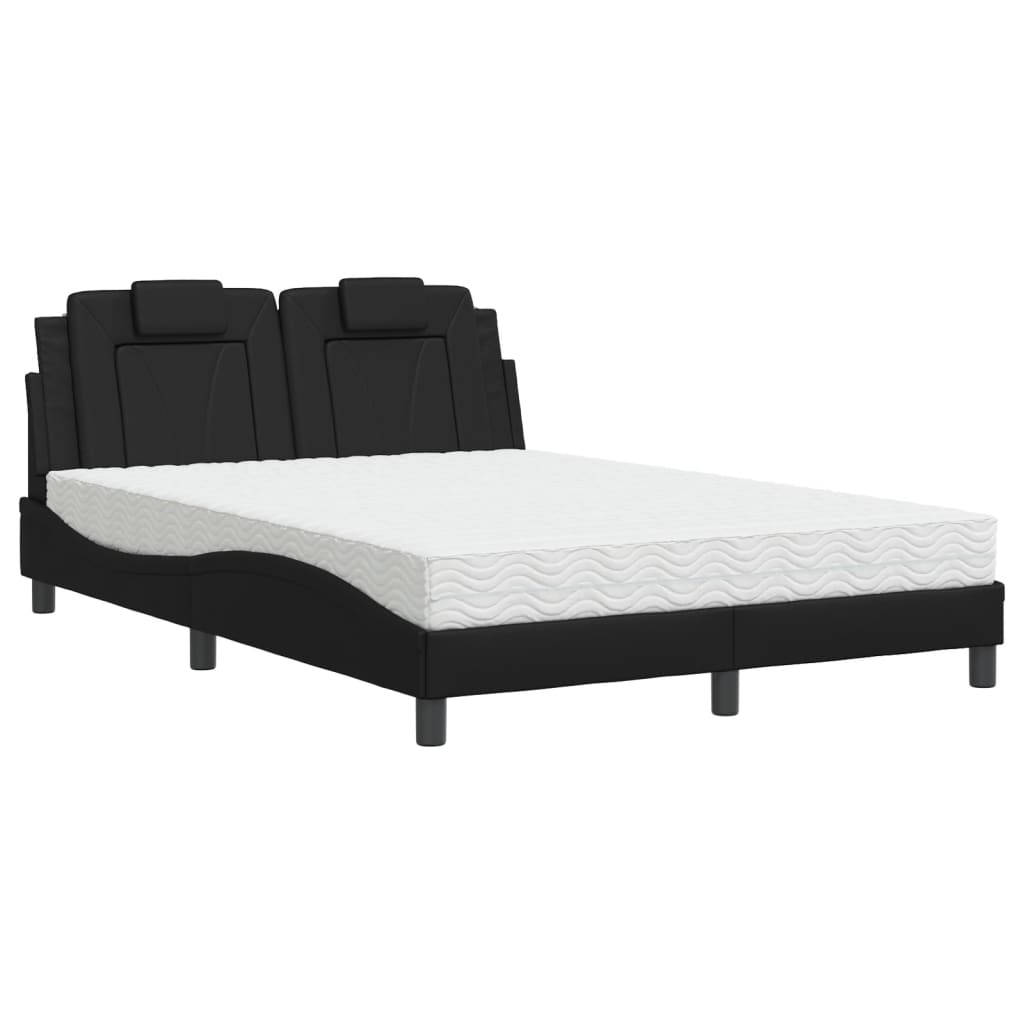Bed "Viana" met matras kunstleer zwart 140x190 cm is nu te koop bij PeponiXL, paradijselijk wonen!