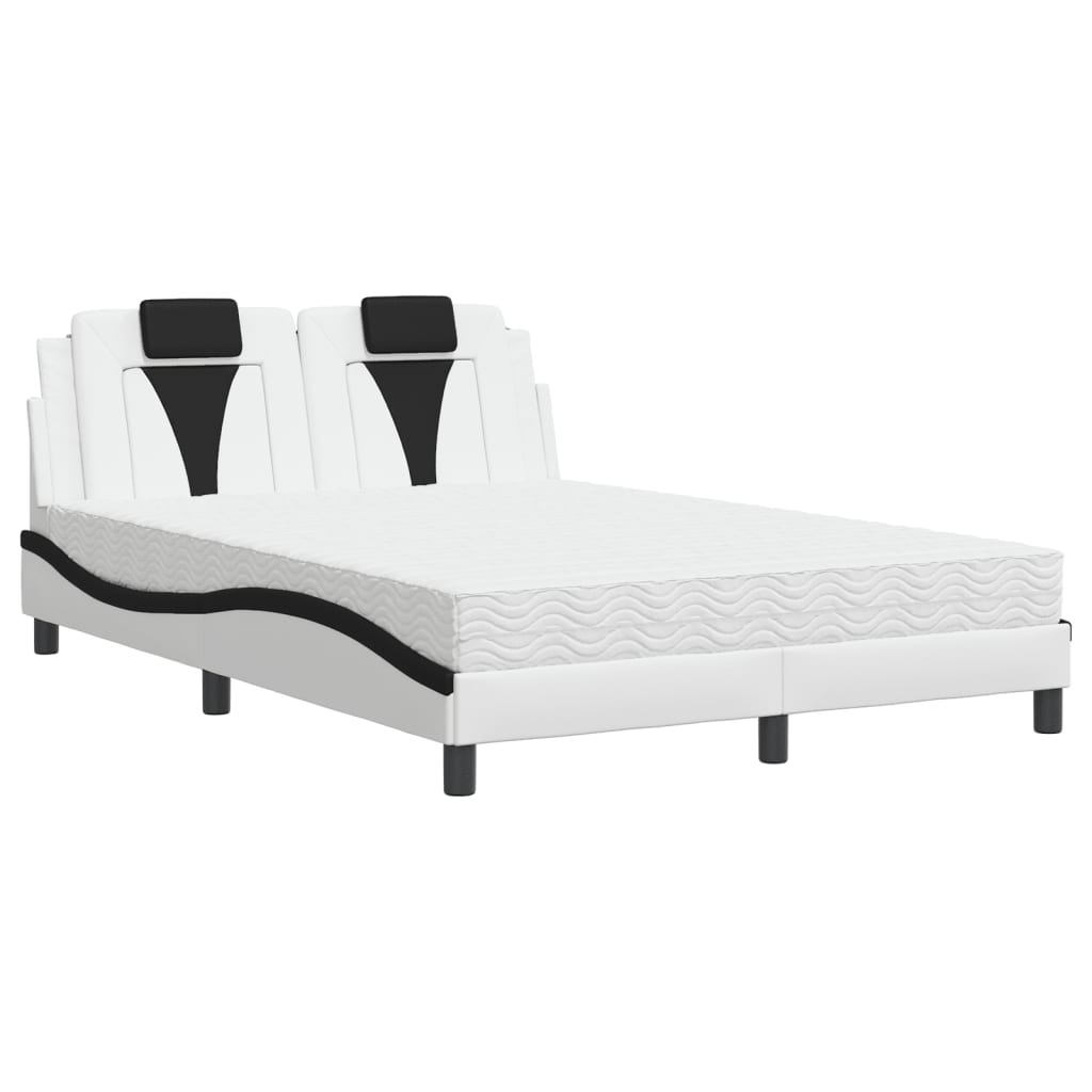 Bed "Viana" met matras kunstleer wit en zwart 140x190 cm is nu te koop bij PeponiXL, paradijselijk wonen!