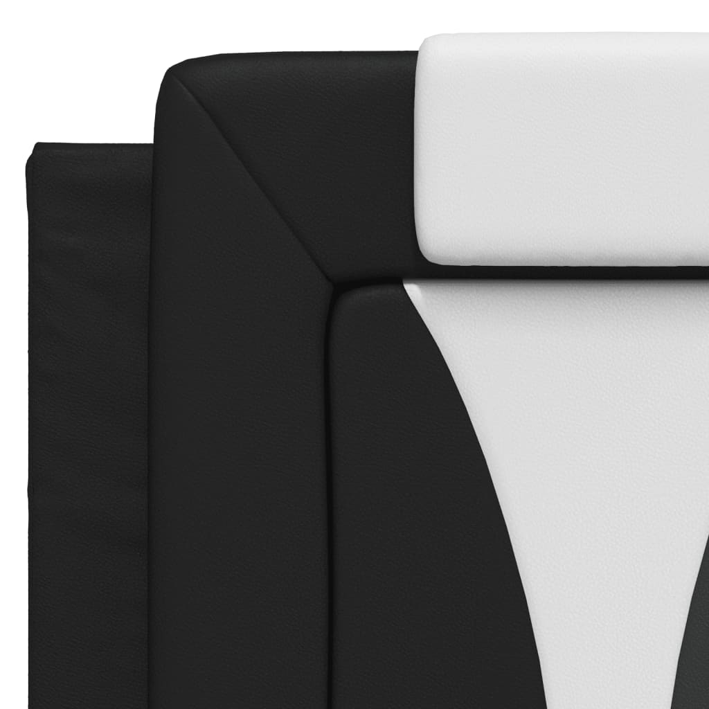 Bed "Viana" met matras kunstleer zwart en wit 140x200 cm is nu te koop bij PeponiXL, paradijselijk wonen!