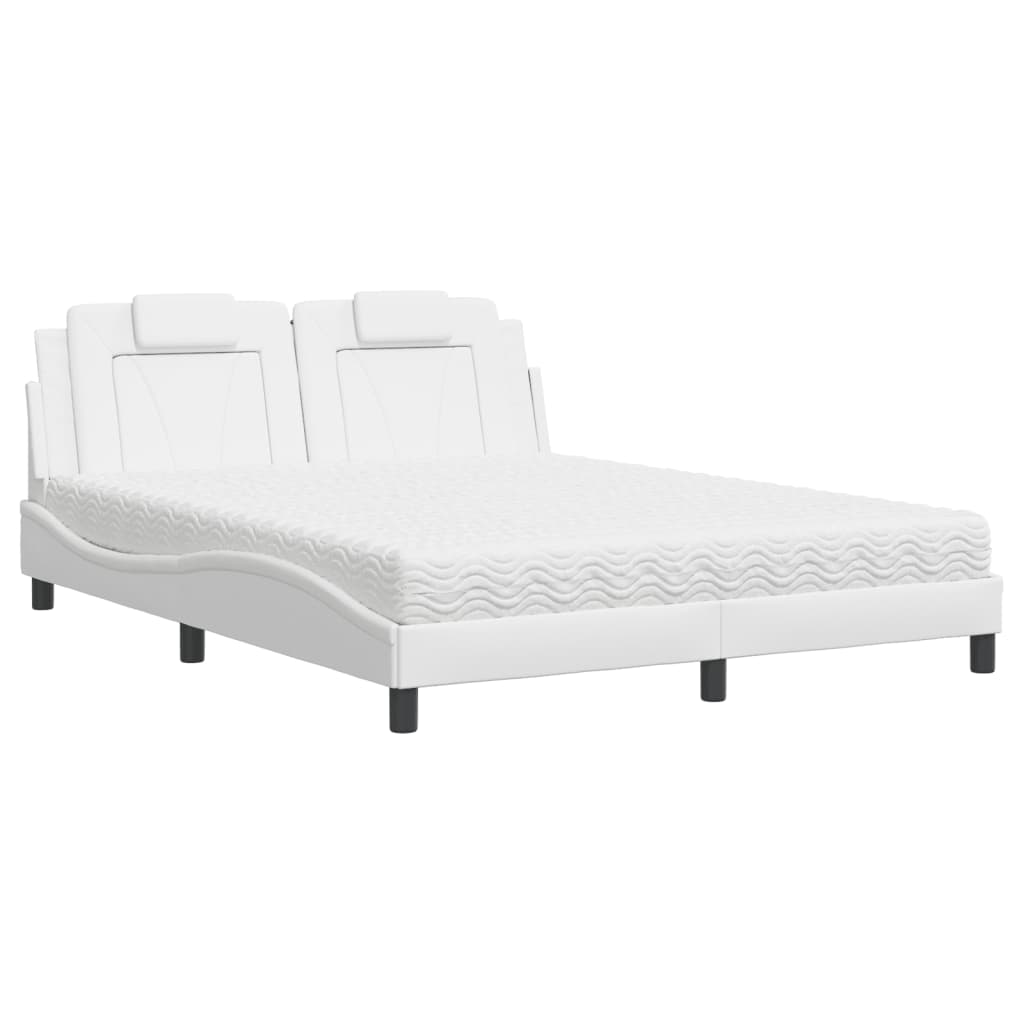 Bed "Viana" met matras kunstleer wit 160x200 cm is nu te koop bij PeponiXL, paradijselijk wonen!