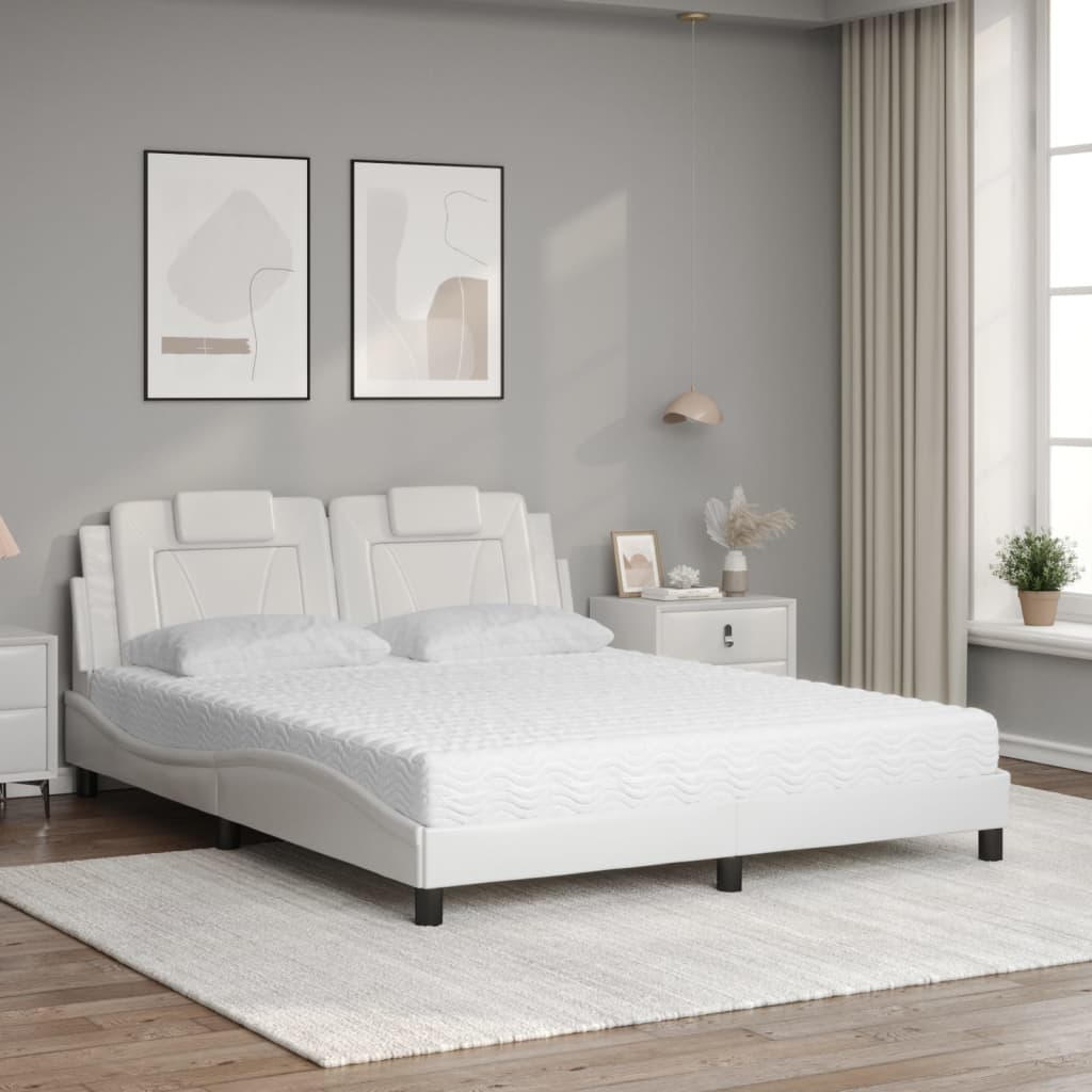 Bed "Viana" met matras kunstleer wit 160x200 cm is nu te koop bij PeponiXL, paradijselijk wonen!