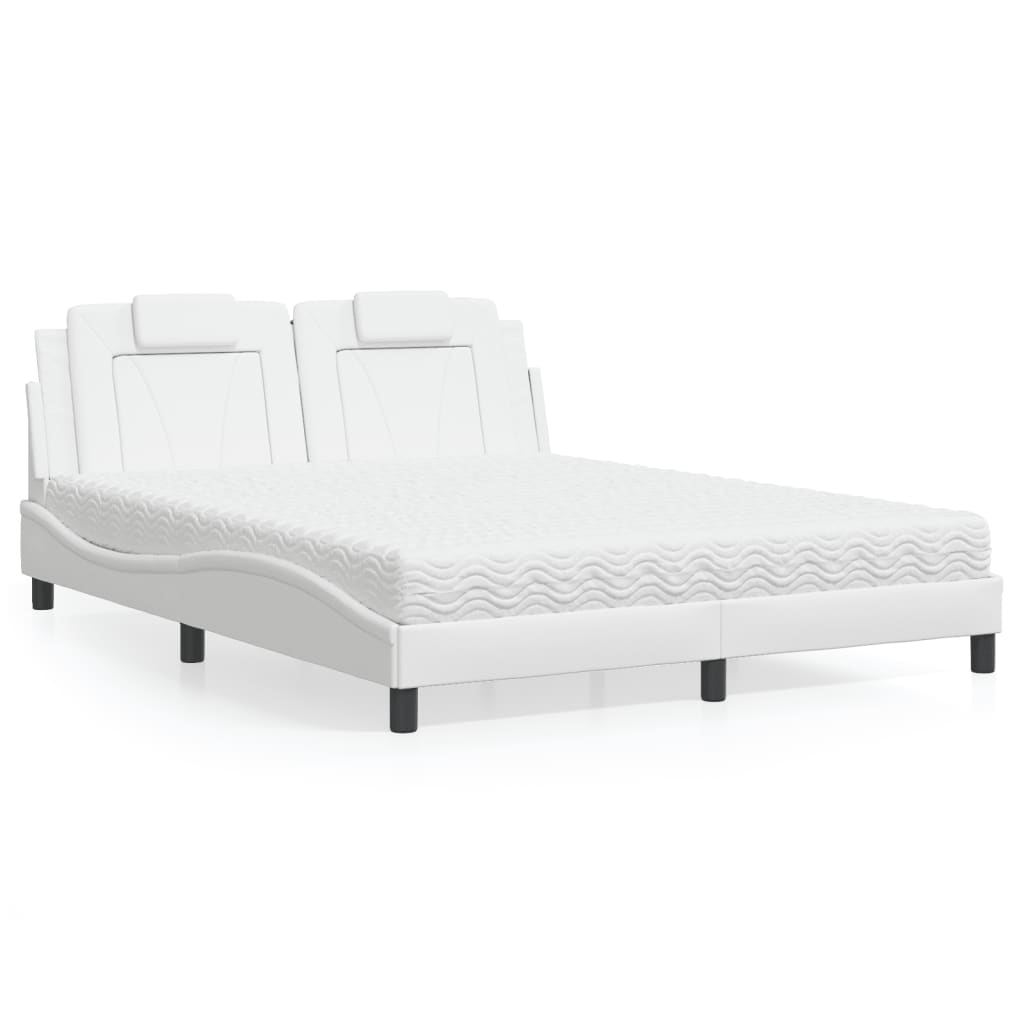 Bed "Viana" met matras kunstleer wit 160x200 cm is nu te koop bij PeponiXL, paradijselijk wonen!