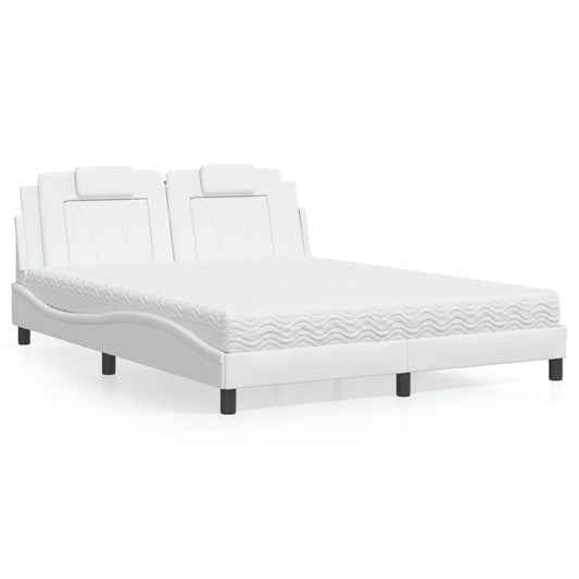 Bed "Viana" met matras kunstleer wit 160x200 cm is nu te koop bij PeponiXL, paradijselijk wonen!