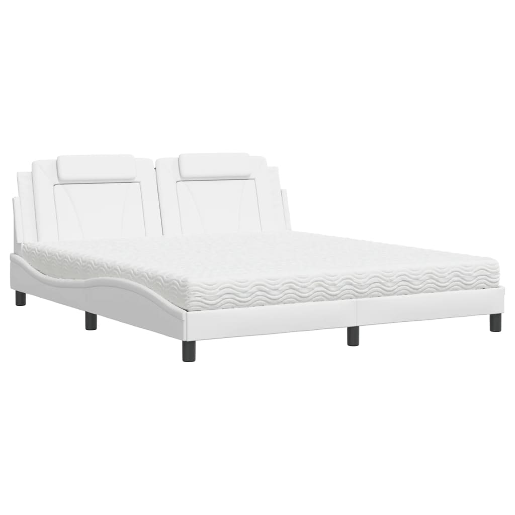 Bed "Viana" met matras kunstleer wit 180x200 cm is nu te koop bij PeponiXL, paradijselijk wonen!