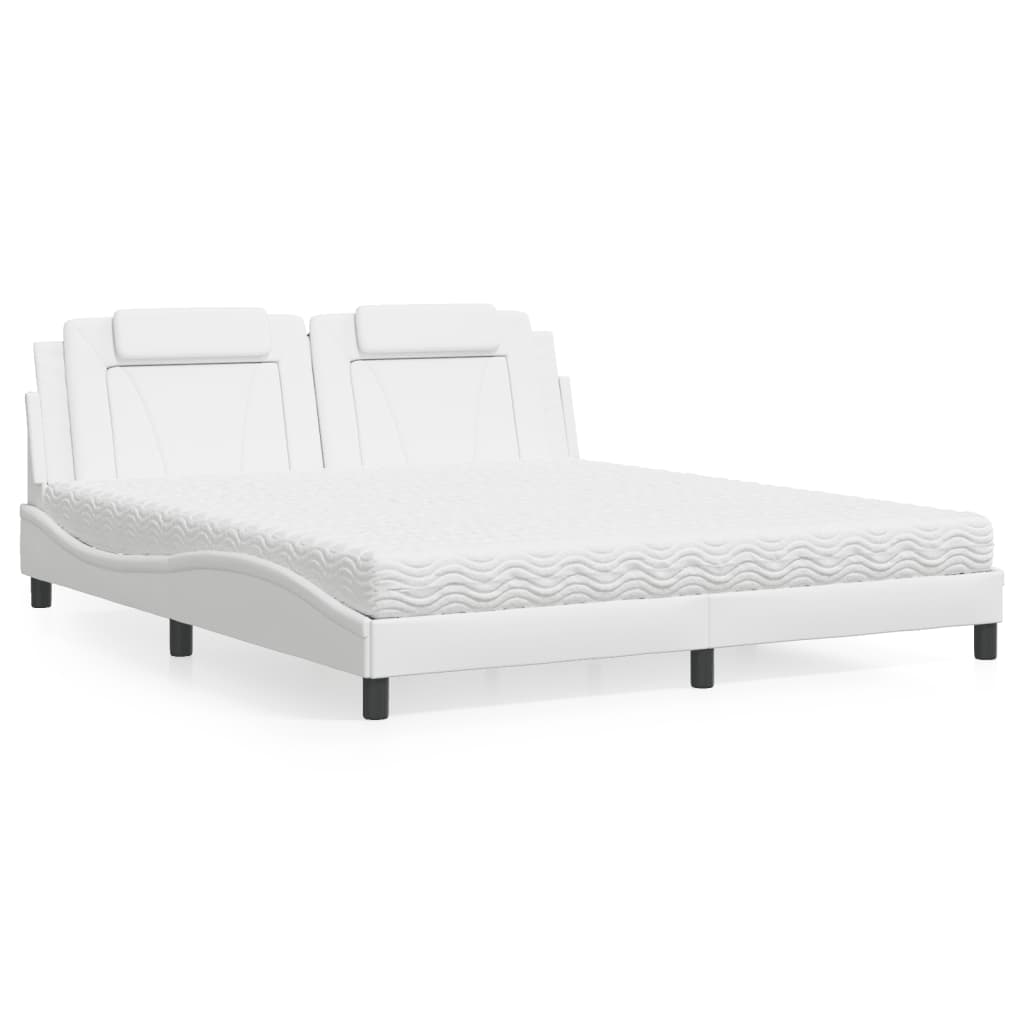 Bed "Viana" met matras kunstleer wit 180x200 cm is nu te koop bij PeponiXL, paradijselijk wonen!