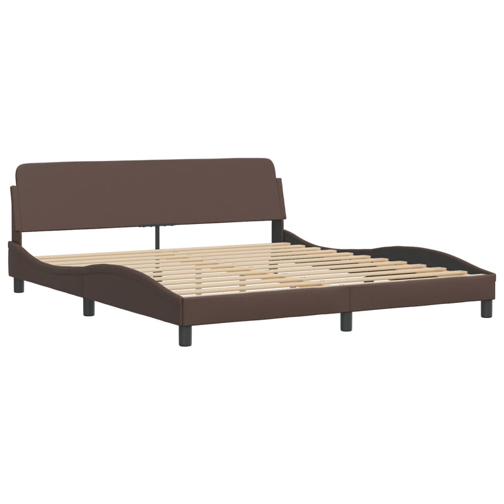 Bed "Viana" met matras kunstleer bruin 180x200 cm is nu te koop bij PeponiXL, paradijselijk wonen!