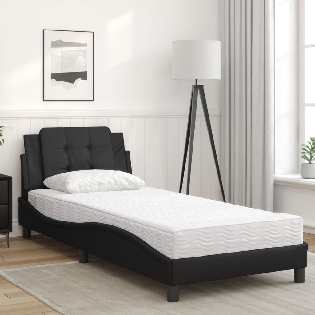 Bedframe zonder matras "Zadar" kunstleer zwart 80x200 cm is nu te koop bij PeponiXL, paradijselijk wonen!