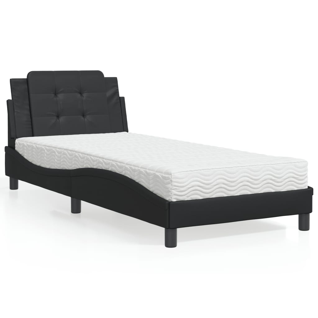 Bedframe zonder matras "Zadar" kunstleer zwart 80x200 cm is nu te koop bij PeponiXL, paradijselijk wonen!