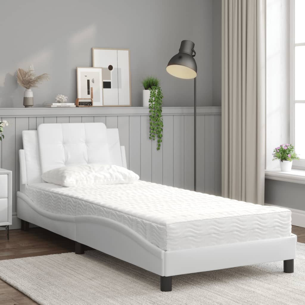 Bedframe zonder matras "Zadar" kunstleer wit 80x200 cm is nu te koop bij PeponiXL, paradijselijk wonen!