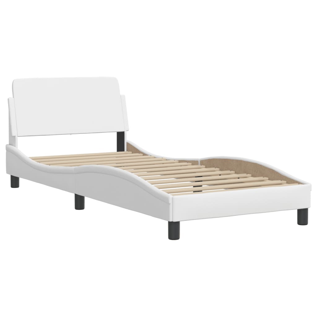 Bedframe zonder matras "Zadar" kunstleer wit 80x200 cm is nu te koop bij PeponiXL, paradijselijk wonen!