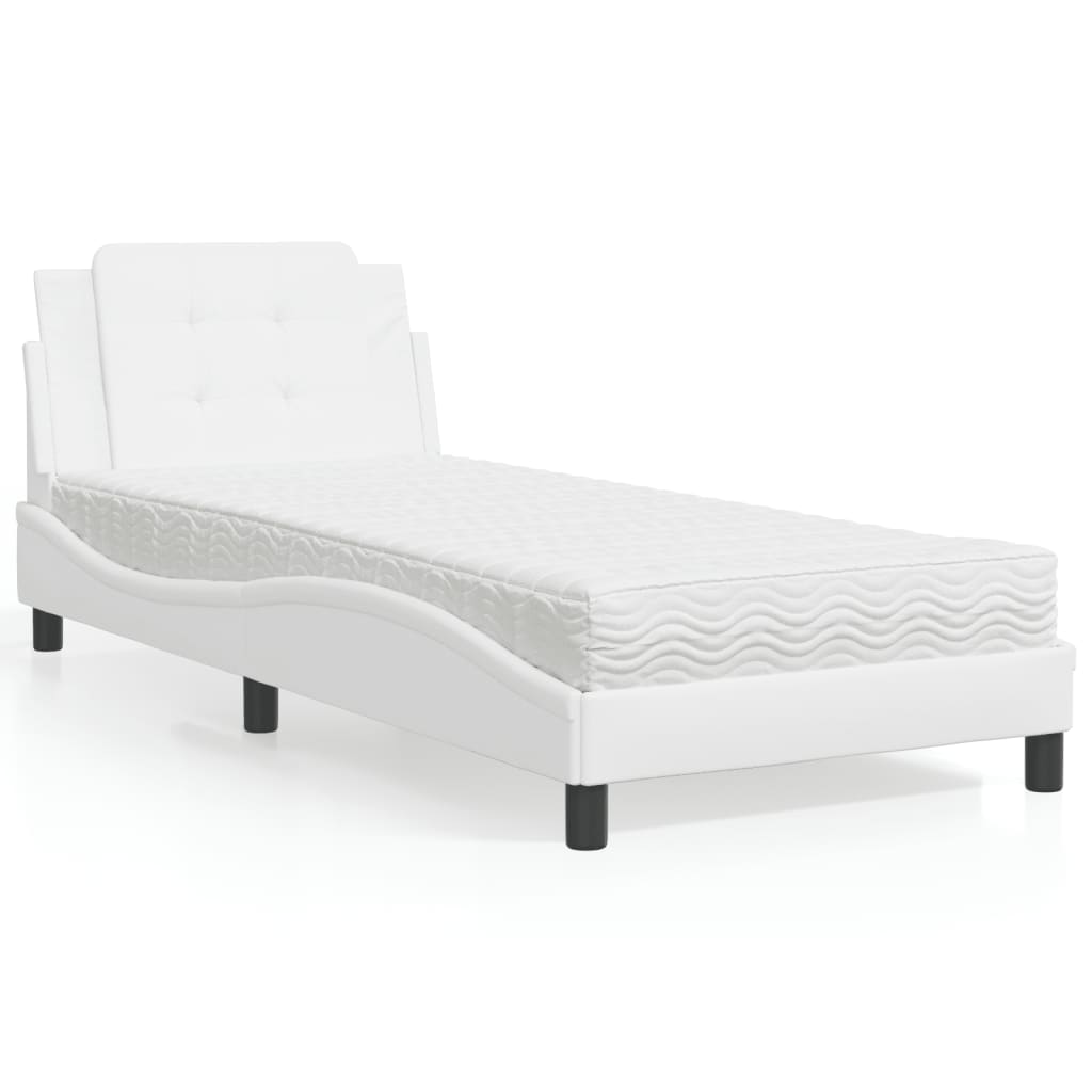 Bedframe zonder matras "Zadar" kunstleer wit 80x200 cm is nu te koop bij PeponiXL, paradijselijk wonen!