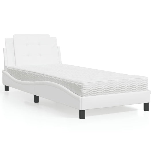 Bedframe zonder matras "Zadar" kunstleer wit 80x200 cm is nu te koop bij PeponiXL, paradijselijk wonen!