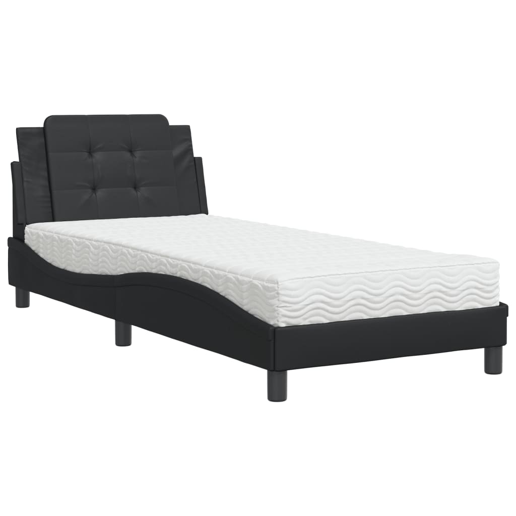 Bedframe zonder matras "Zadar" kunstleer zwart 90x190 cm is nu te koop bij PeponiXL, paradijselijk wonen!