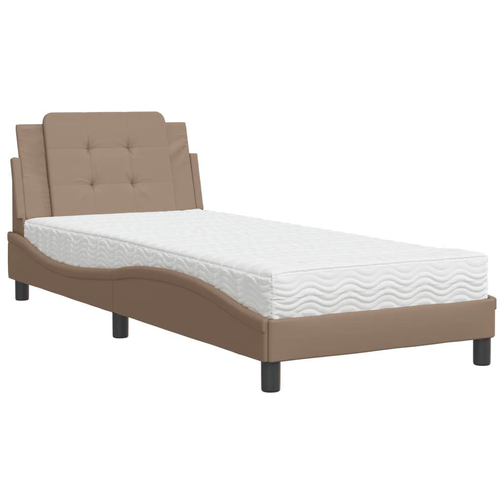 Bedframe zonder matras "Zadar" kunstleer cappuccinokleurig 90x190 cm is nu te koop bij PeponiXL, paradijselijk wonen!