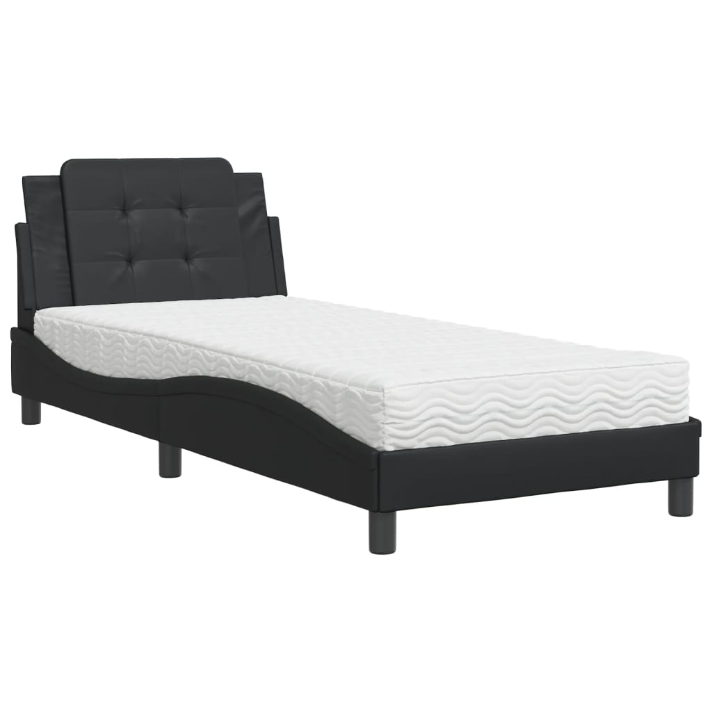 Bedframe zonder matras "Zadar" kunstleer zwart 90x200 cm is nu te koop bij PeponiXL, paradijselijk wonen!