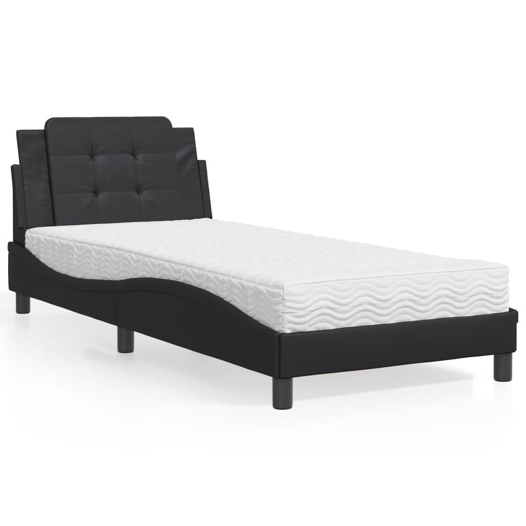 Bedframe zonder matras "Zadar" kunstleer zwart 90x200 cm is nu te koop bij PeponiXL, paradijselijk wonen!