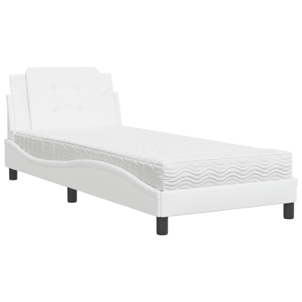 Bedframe zonder matras "Zadar" kunstleer wit 100x200 cm is nu te koop bij PeponiXL, paradijselijk wonen!