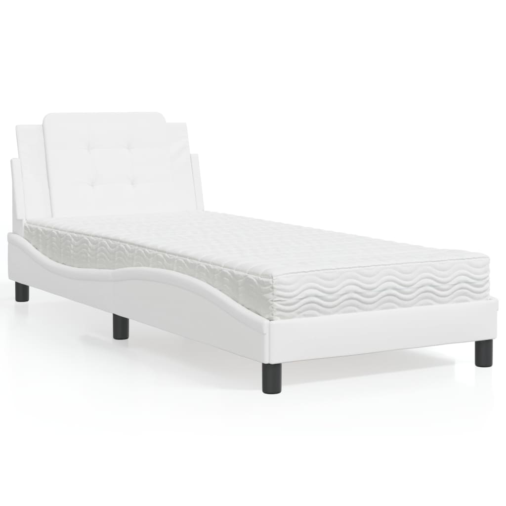 Bedframe zonder matras "Zadar" kunstleer wit 100x200 cm is nu te koop bij PeponiXL, paradijselijk wonen!