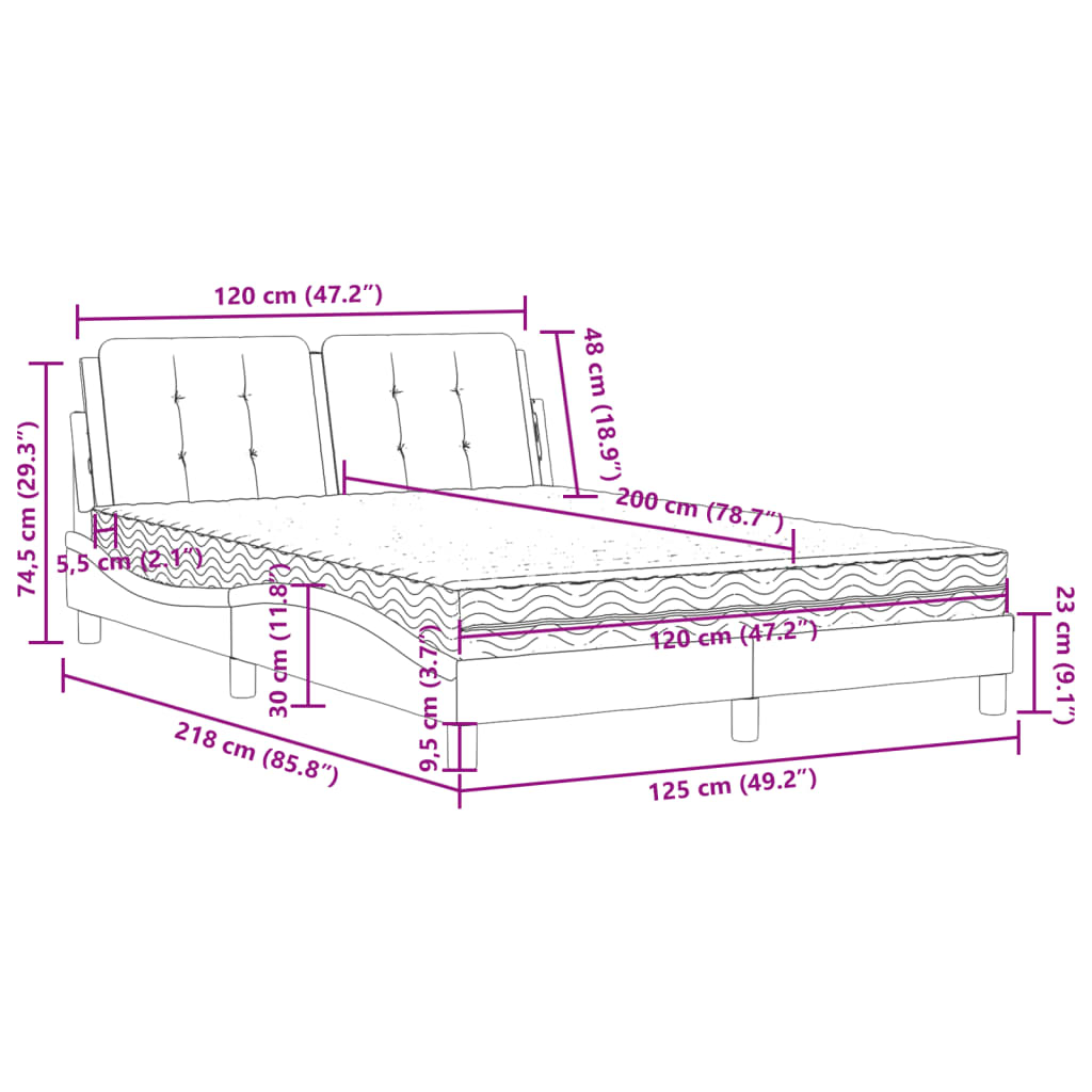 Bedframe zonder matras "Zadar" kunstleer wit 120x200 cm is nu te koop bij PeponiXL, paradijselijk wonen!