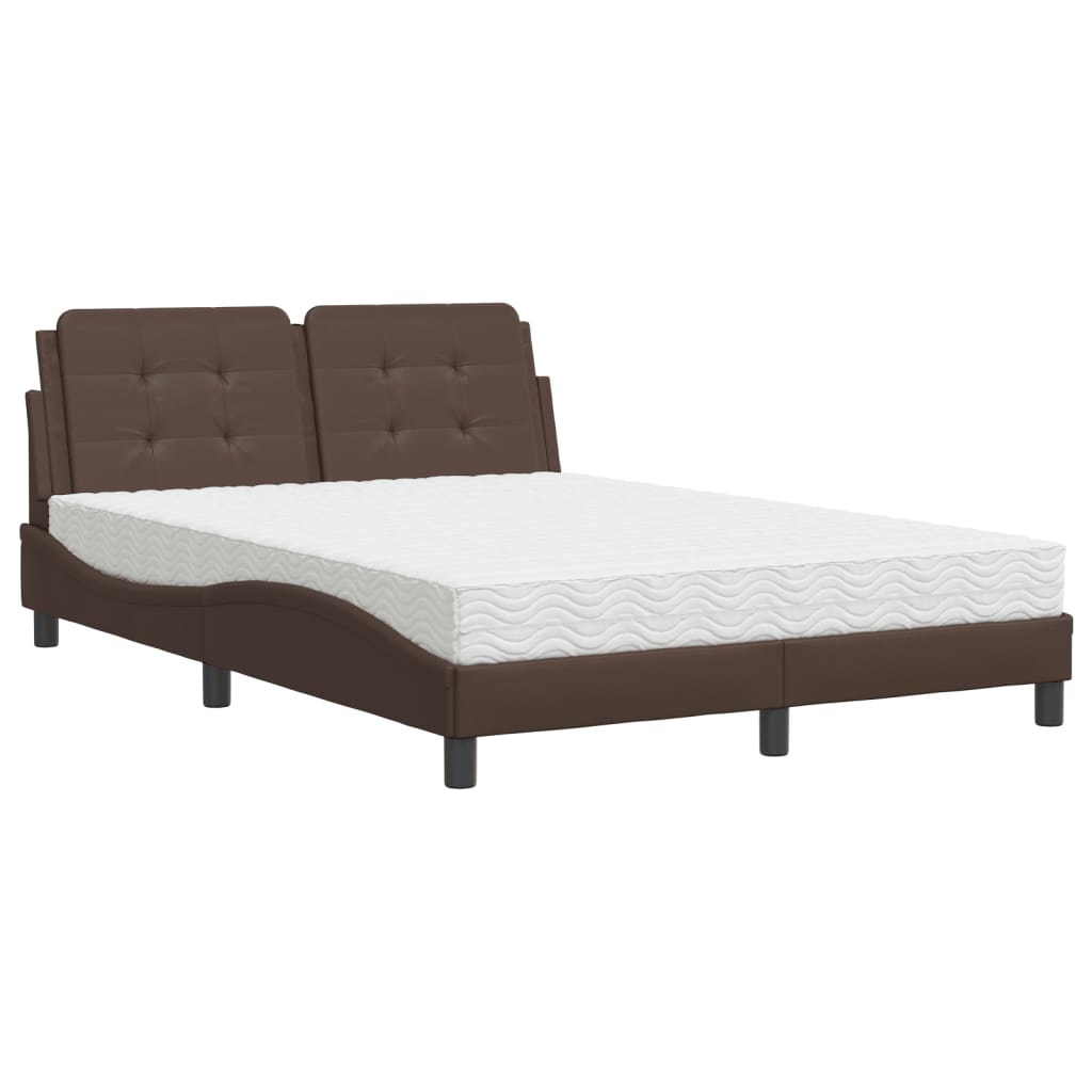 Bedframe zonder matras "Zadar" kunstleer bruin 120x200 cm is nu te koop bij PeponiXL, paradijselijk wonen!