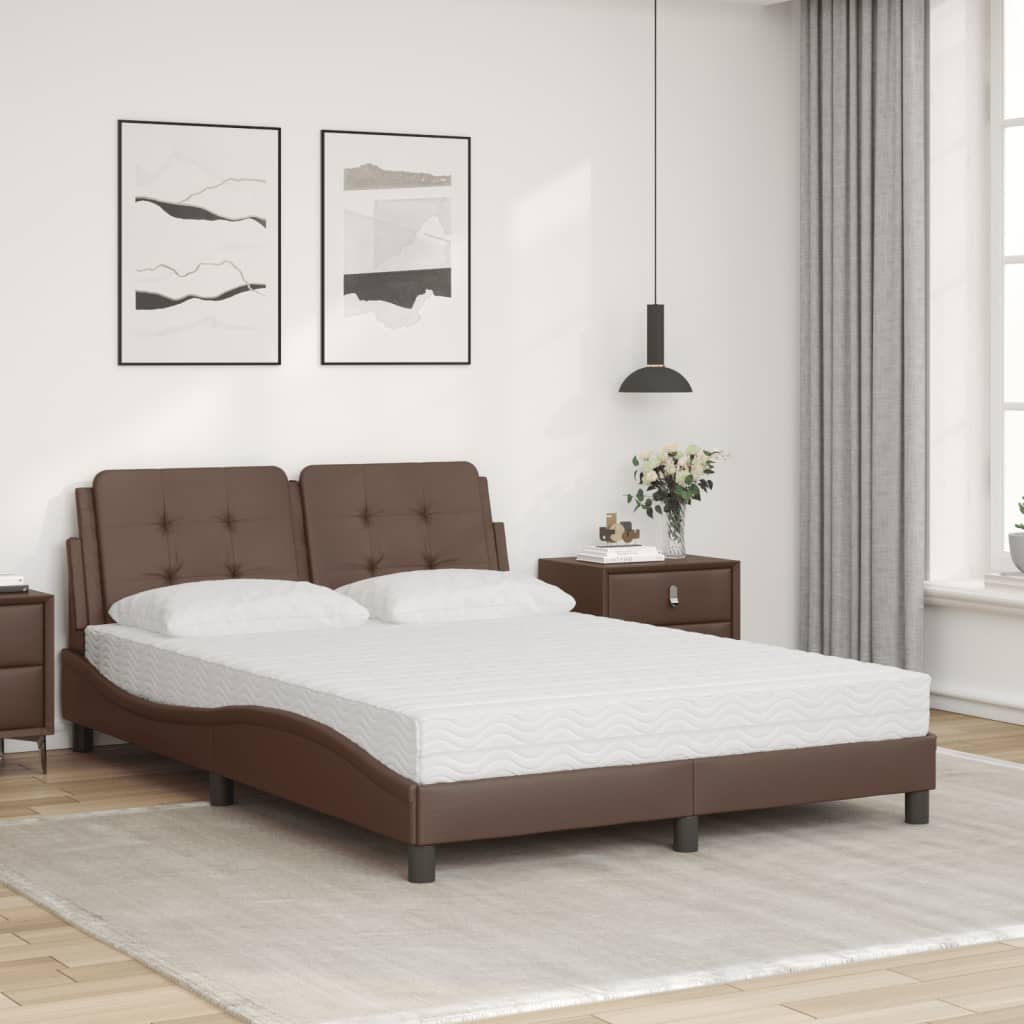 Bedframe zonder matras "Zadar" kunstleer bruin 120x200 cm is nu te koop bij PeponiXL, paradijselijk wonen!