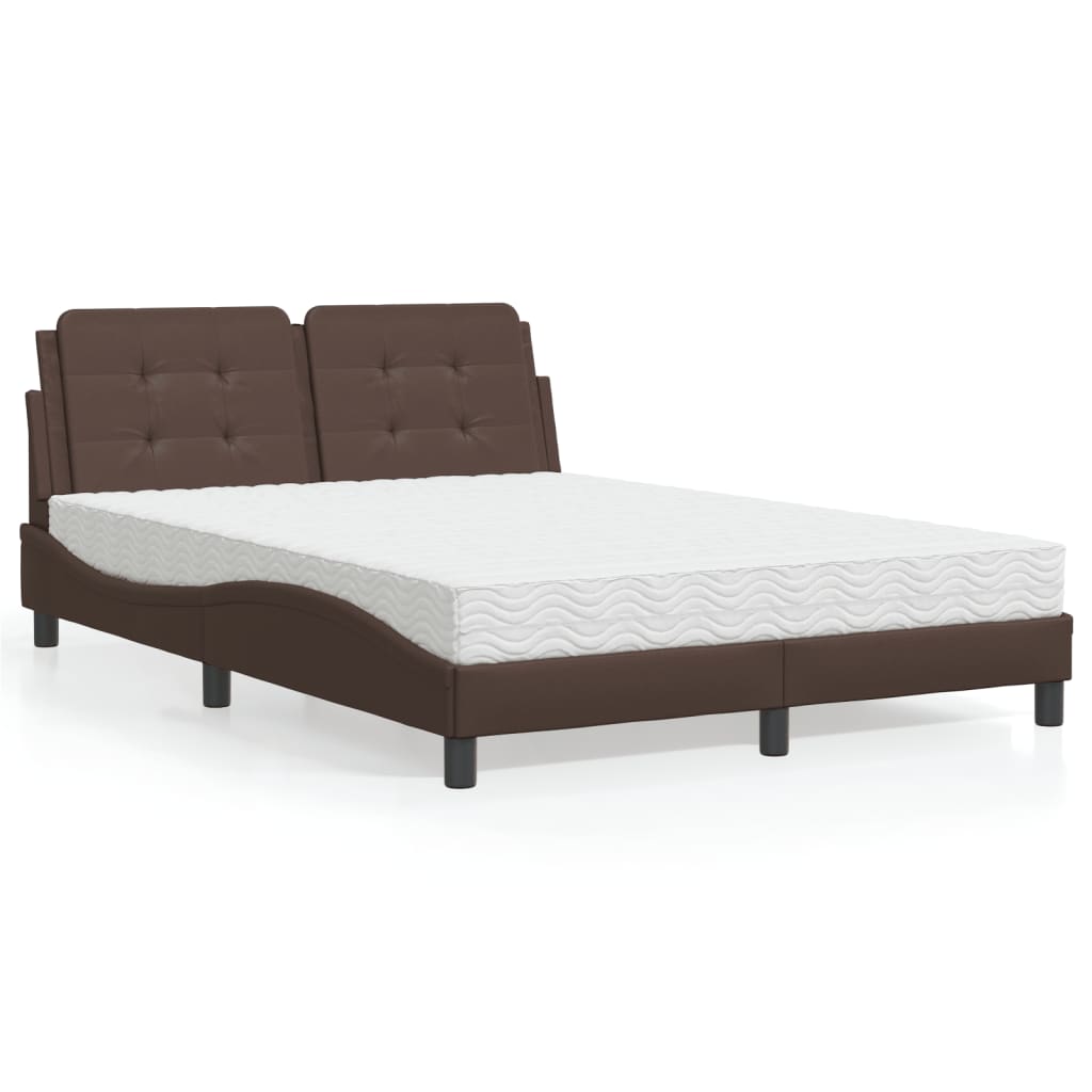 Bedframe zonder matras "Zadar" kunstleer bruin 120x200 cm is nu te koop bij PeponiXL, paradijselijk wonen!