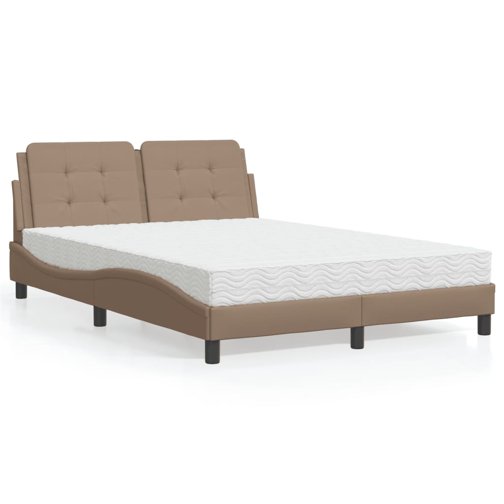 Bedframe zonder matras "Zadar" kunstleer cappuccinokleurig 120x200 cm is nu te koop bij PeponiXL, paradijselijk wonen!