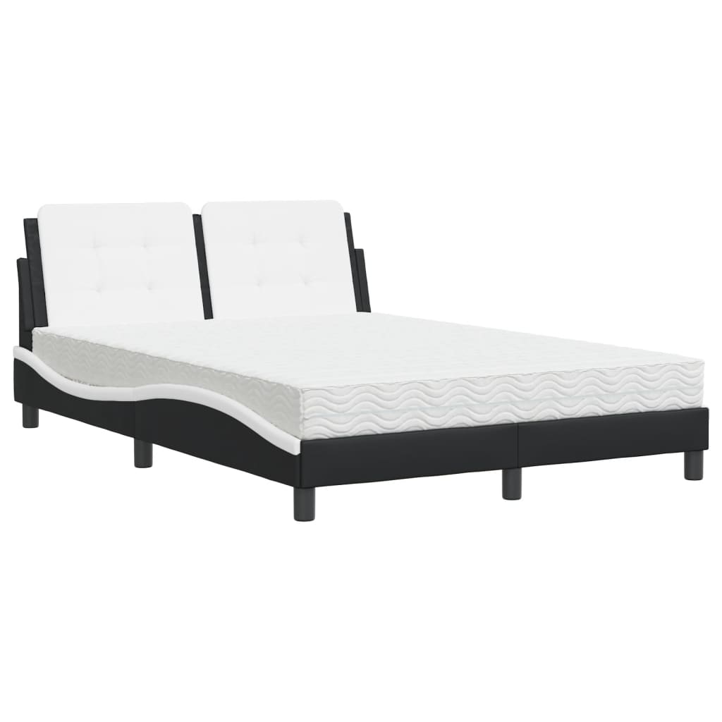 Bedframe zonder matras "Zadar" kunstleer zwart en wit 120x200 cm is nu te koop bij PeponiXL, paradijselijk wonen!