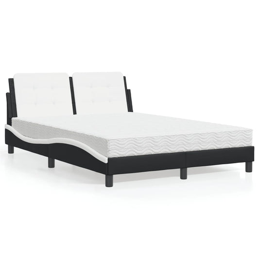 Bedframe zonder matras "Zadar" kunstleer zwart en wit 120x200 cm is nu te koop bij PeponiXL, paradijselijk wonen!