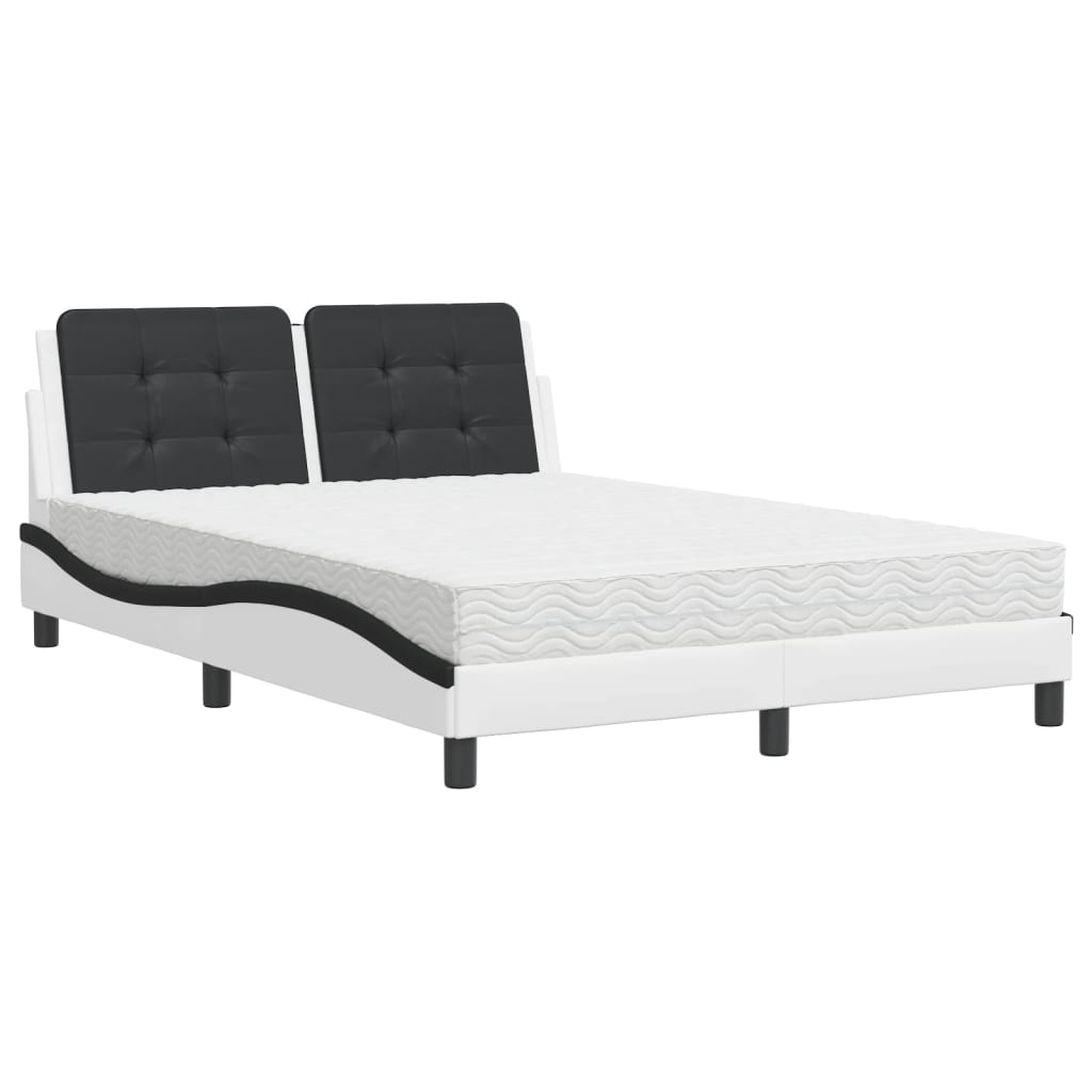 Bedframe zonder matras "Zadar" kunstleer zwart en wit 120x200 cm is nu te koop bij PeponiXL, paradijselijk wonen!