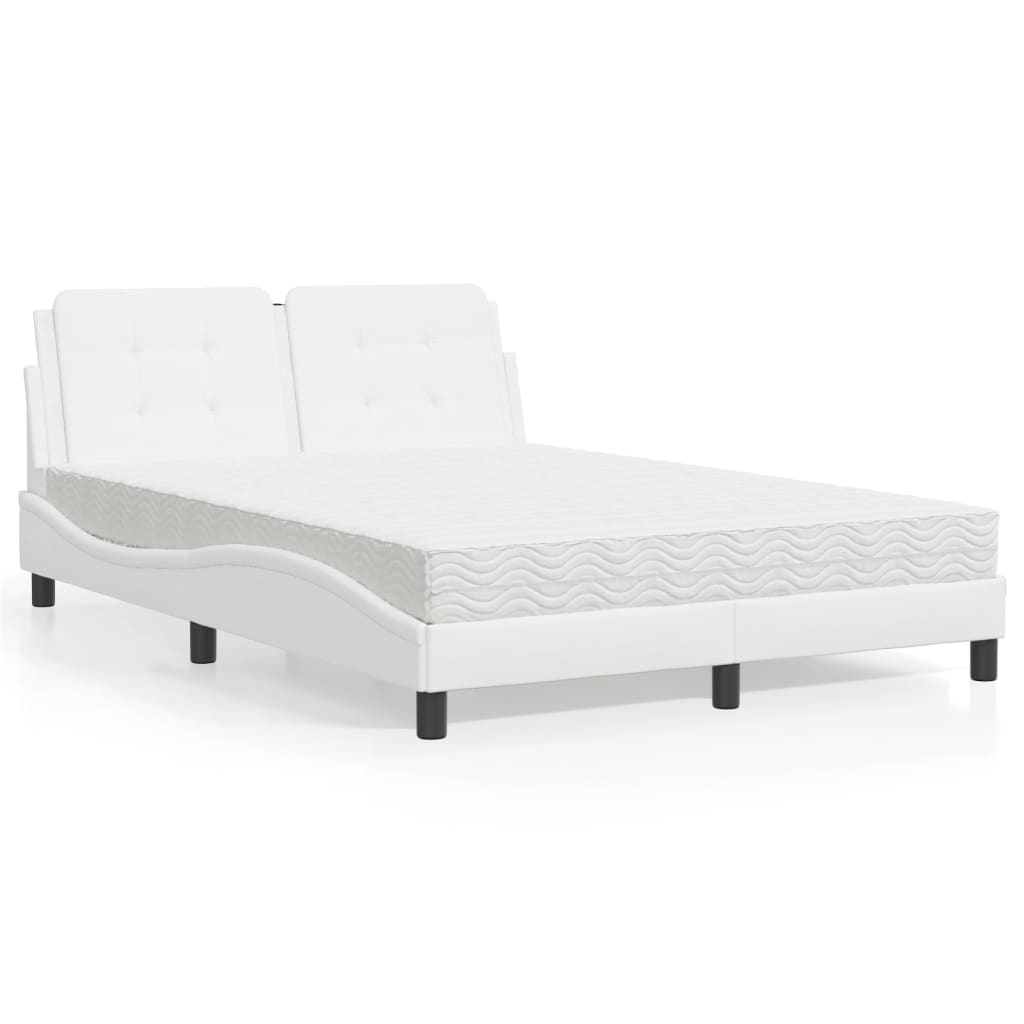 Bedframe zonder matras "Zadar" kunstleer wit 140x190 cm is nu te koop bij PeponiXL, paradijselijk wonen!