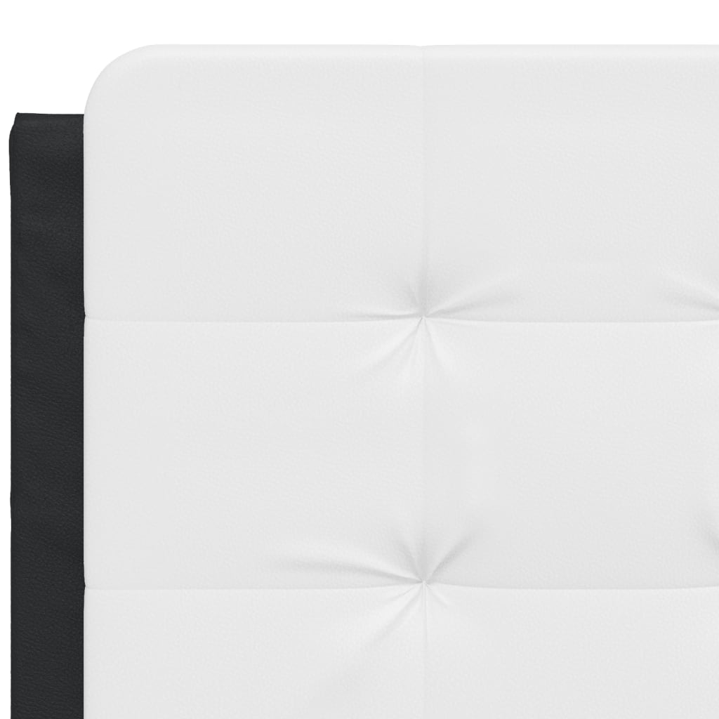 Bedframe zonder matras "Zadar" kunstleer zwart en wit 140x190 cm is nu te koop bij PeponiXL, paradijselijk wonen!