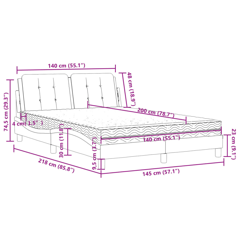 Bedframe zonder matras "Zadar" kunstleer wit 140x200 cm is nu te koop bij PeponiXL, paradijselijk wonen!