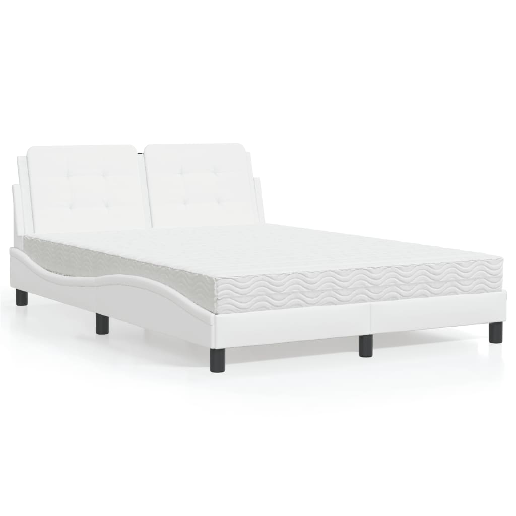 Bedframe zonder matras "Zadar" kunstleer wit 140x200 cm is nu te koop bij PeponiXL, paradijselijk wonen!