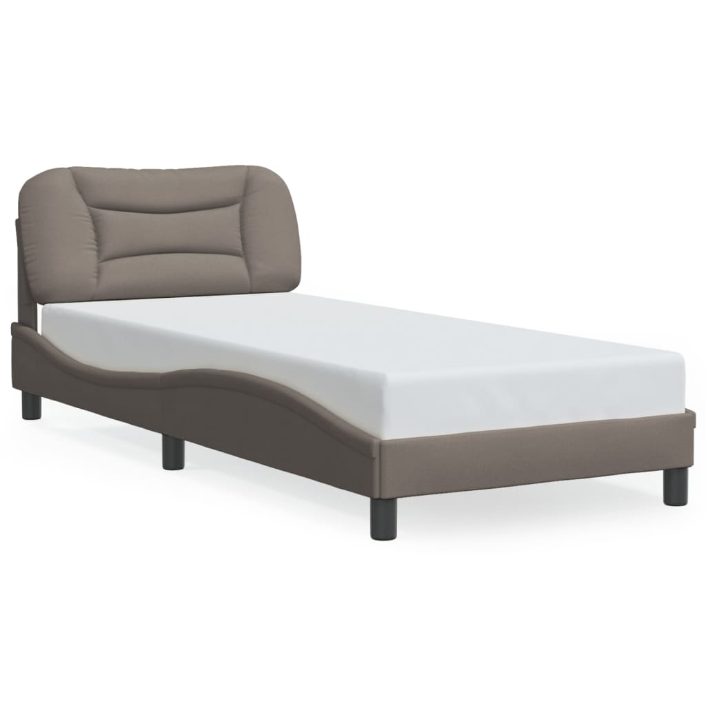 Bedframe met LED zonder matras "Hvar" 80x200 cm stof taupe is nu te koop bij PeponiXL, paradijselijk wonen!