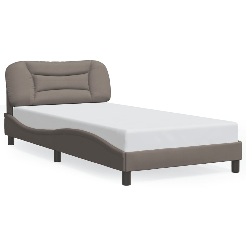 Bedframe met LED zonder matras "Hvar" 100x200 cm stof Taupe is nu te koop bij PeponiXL, paradijselijk wonen!