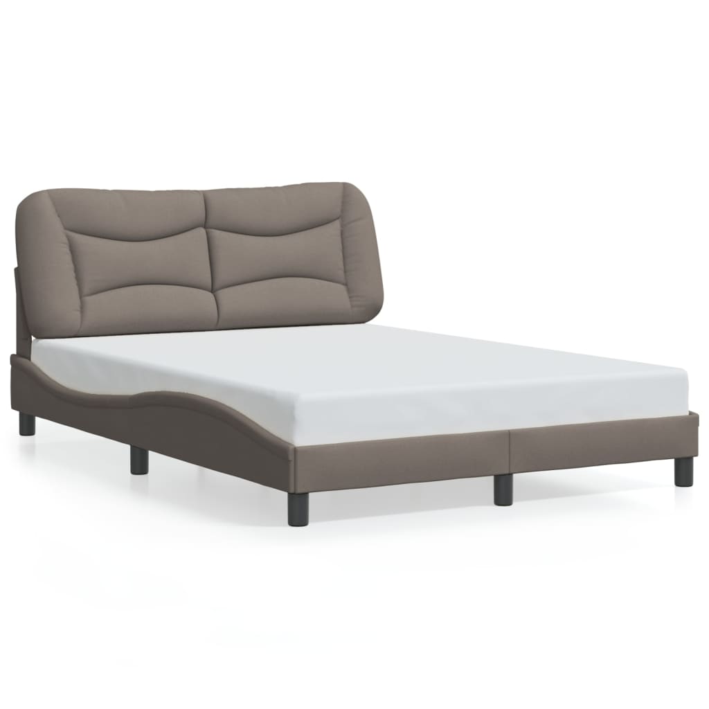Bedframe met LED zonder matras "Hvar" 120x200 cm stof taupe is nu te koop bij PeponiXL, paradijselijk wonen!