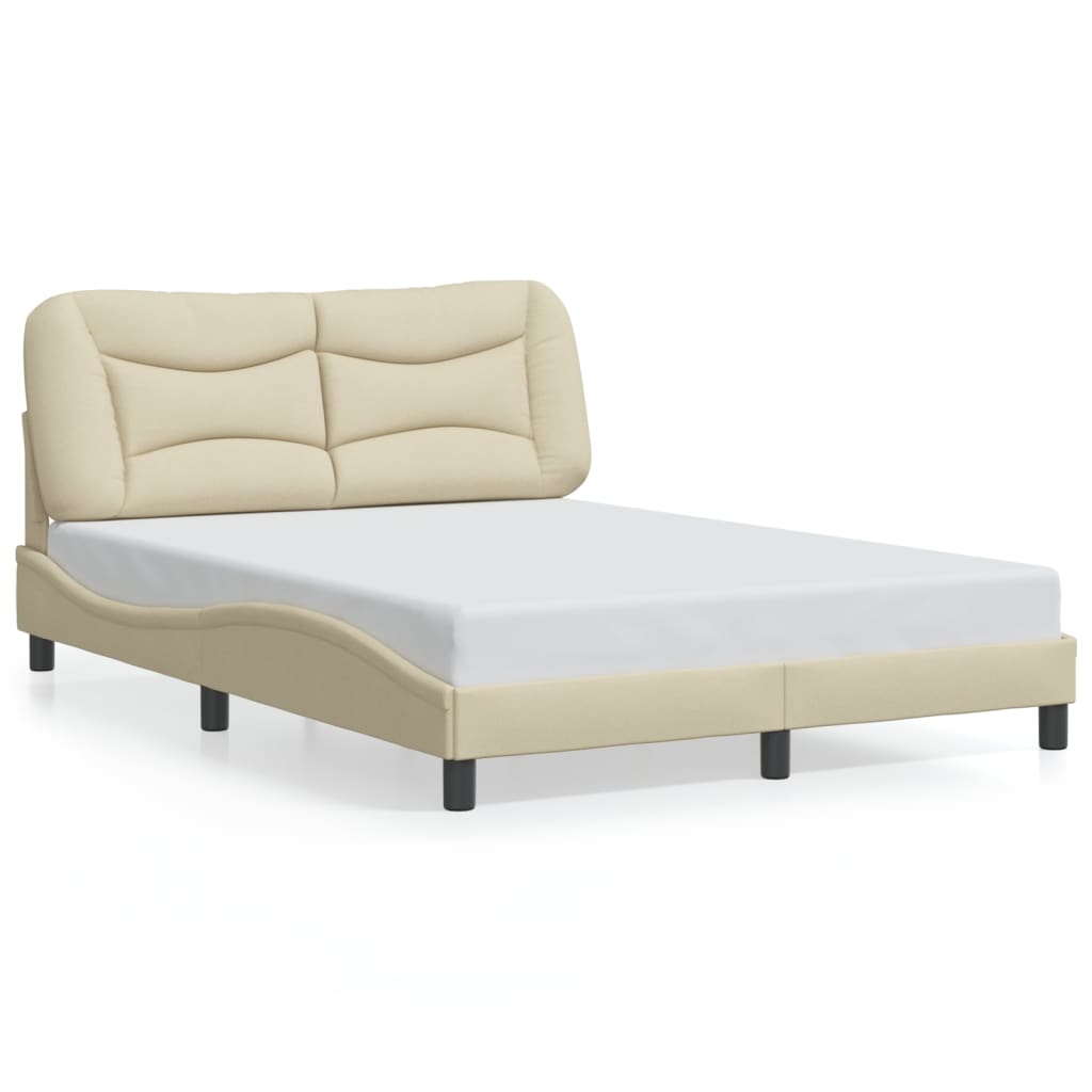 Bedframe met LED zonder matras "Hvar" 120x200 cm stof crème is nu te koop bij PeponiXL, paradijselijk wonen!