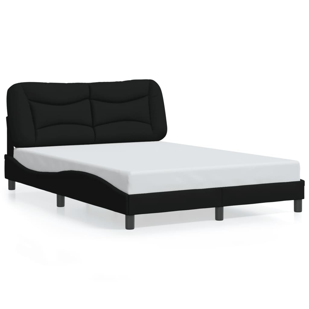 Bedframe met LED zonder matras "Hvar" 140x190 cm stof zwart is nu te koop bij PeponiXL, paradijselijk wonen!