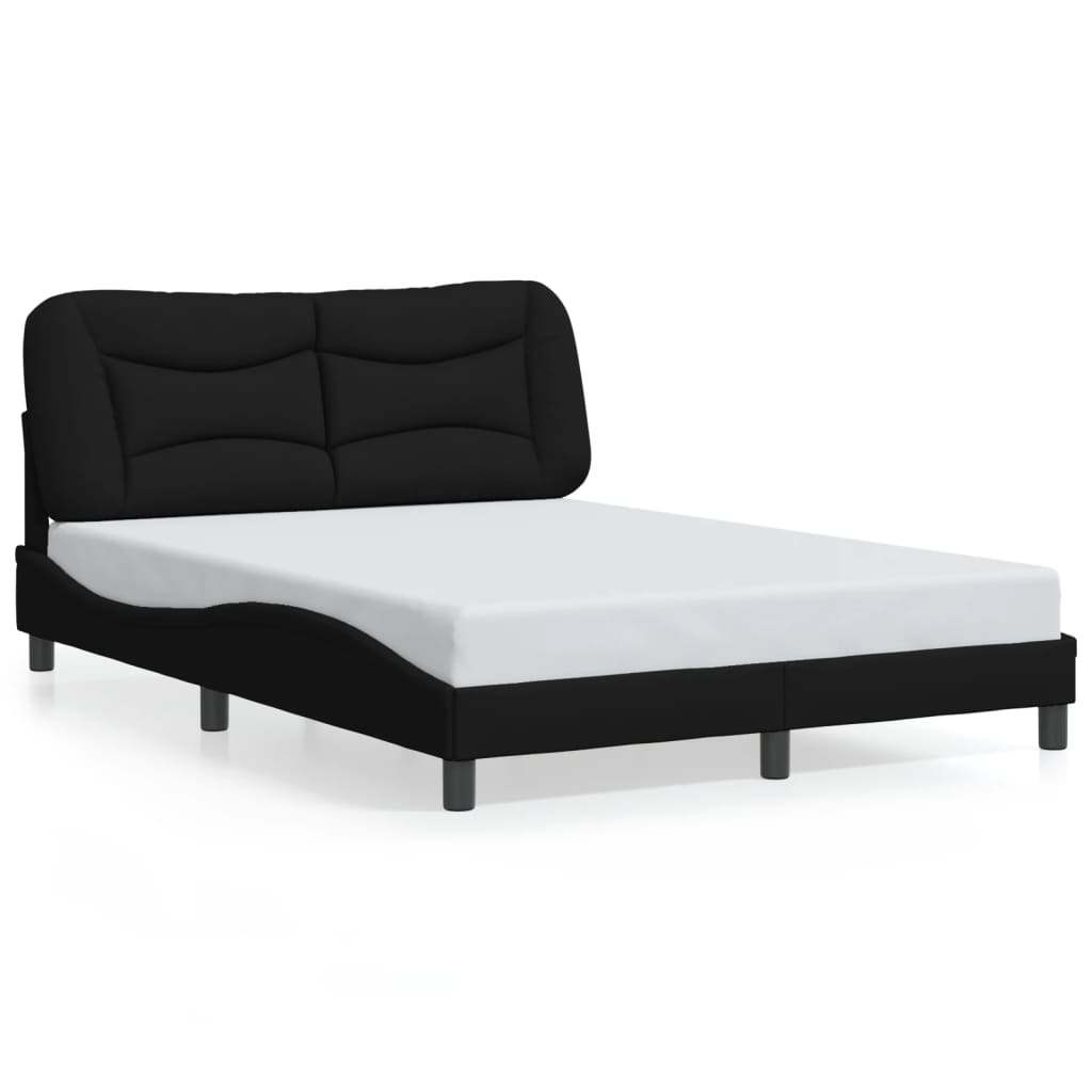 Bedframe met LED zonder matras "Hvar" 140x200 cm stof zwart is nu te koop bij PeponiXL, paradijselijk wonen!