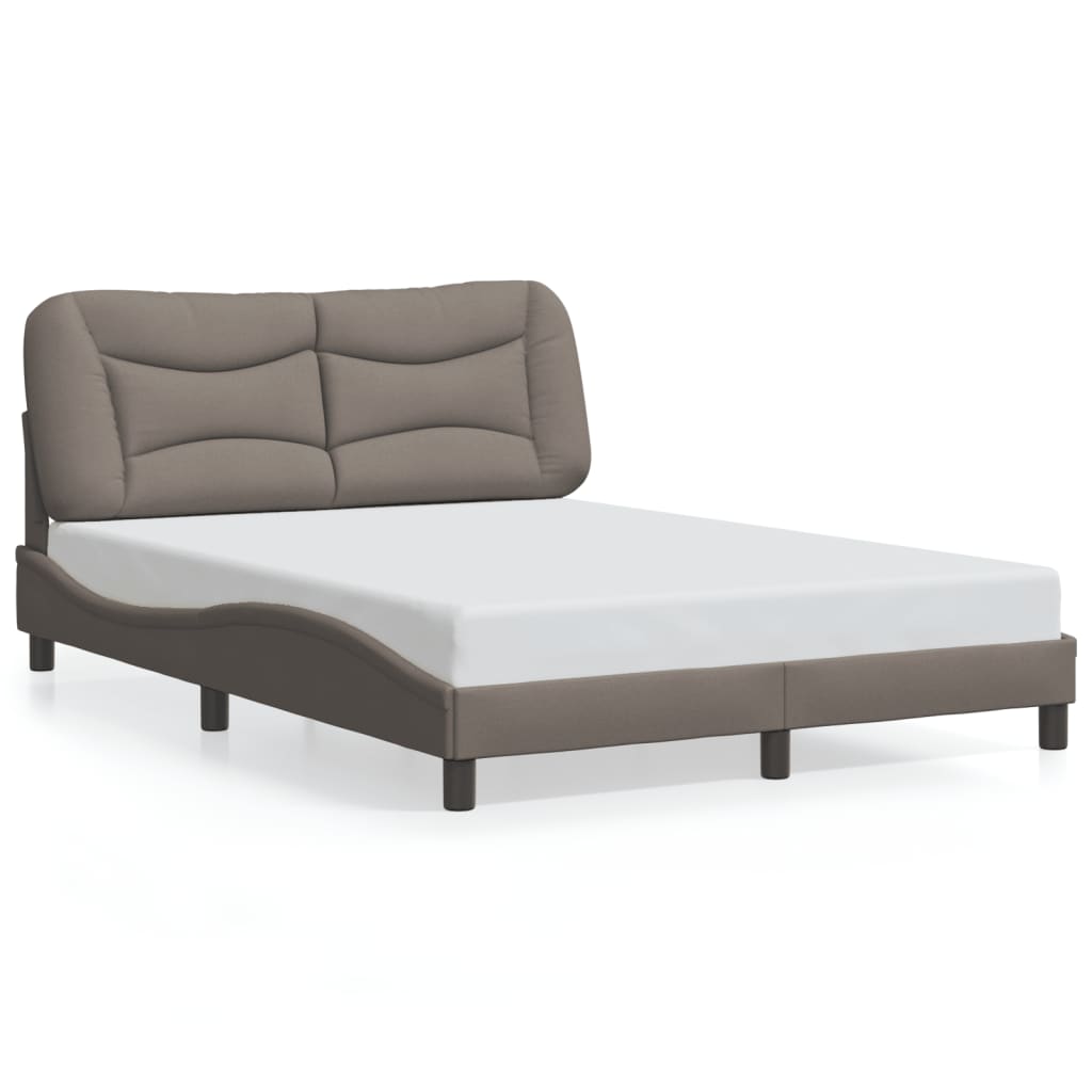 Bedframe met LED zonder matras "Hvar" 140x200 cm stof taupe is nu te koop bij PeponiXL, paradijselijk wonen!