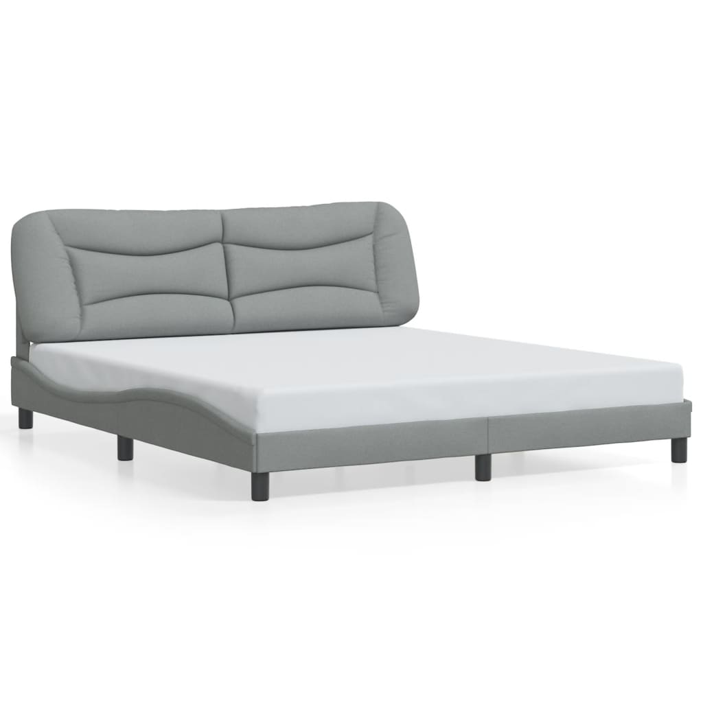 Bedframe met LED zonder matras "Hvar" stof 180x200 cm lichtgrijs is nu te koop bij PeponiXL, paradijselijk wonen!
