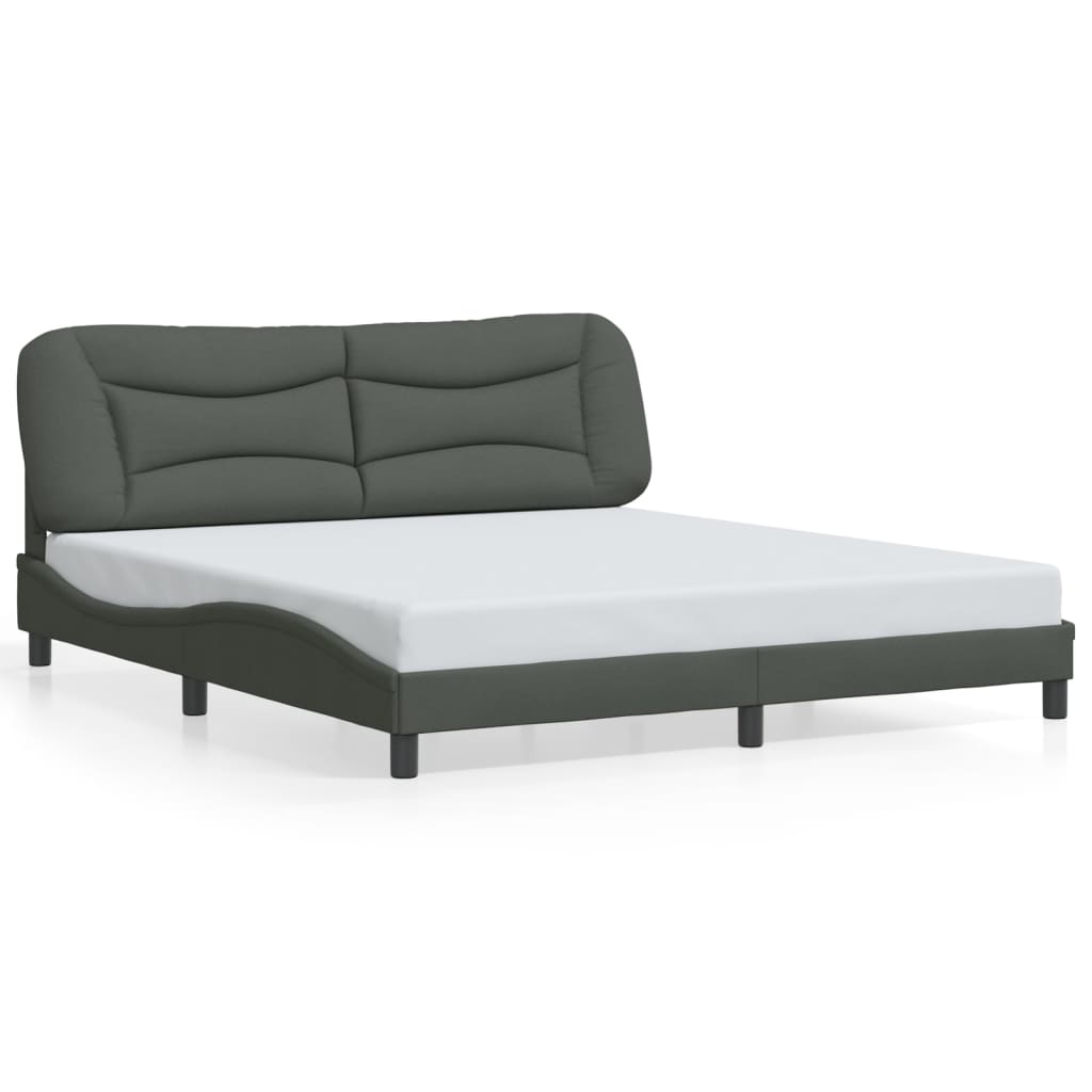 Bedframe met LED zonder matras "Hvar" 180x200 cm stof donkergrijs is nu te koop bij PeponiXL, paradijselijk wonen!