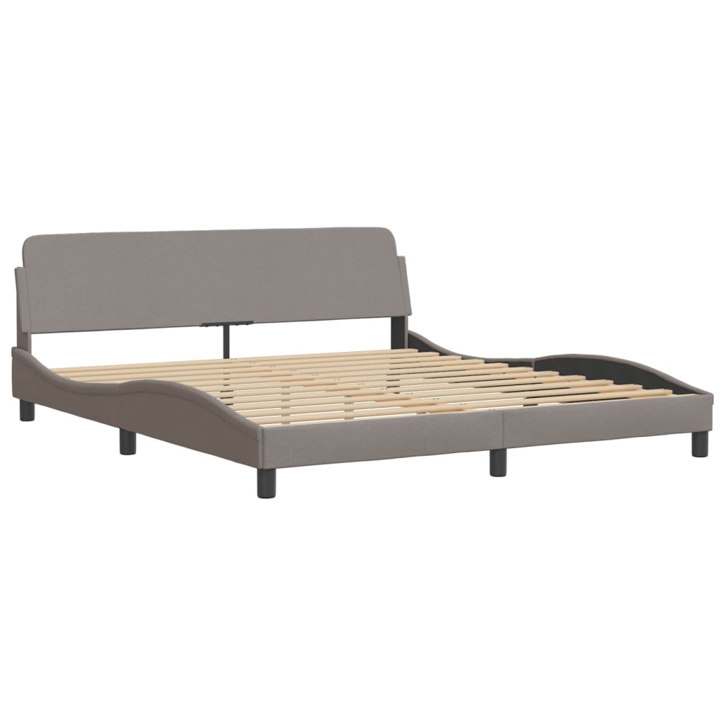 Bedframe met LED zonder matras "Hvar" 180x200 cm stof taupe is nu te koop bij PeponiXL, paradijselijk wonen!