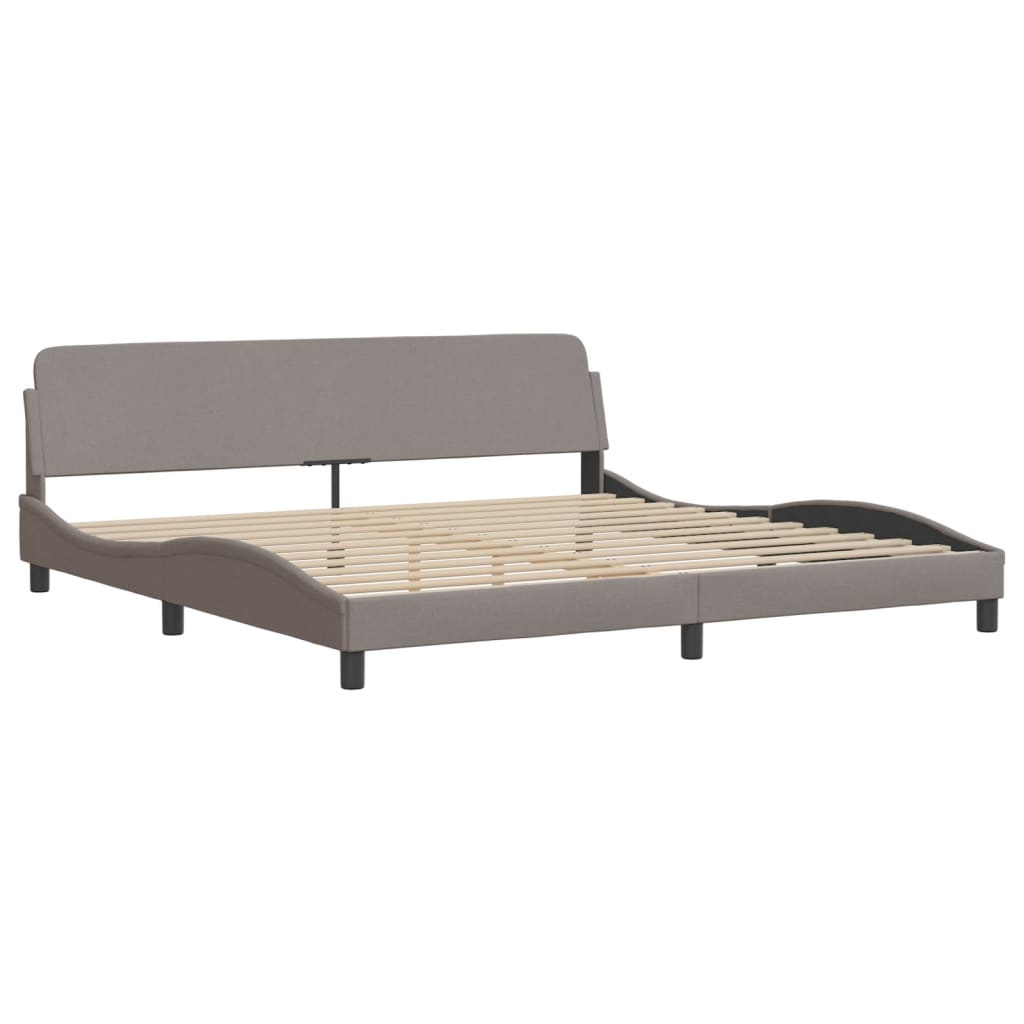 Bedframe met LED zonder matras "Hvar" 200x200 cm stof taupe is nu te koop bij PeponiXL, paradijselijk wonen!