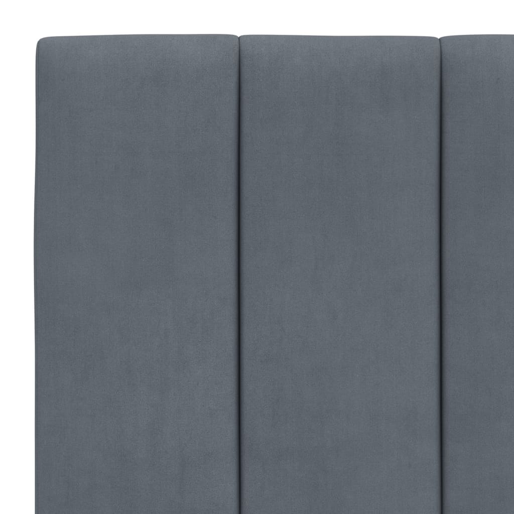 Bedframe met LED zonder matras "Hanko" fluweel donkergrijs 80x200 cm is nu te koop bij PeponiXL, paradijselijk wonen!