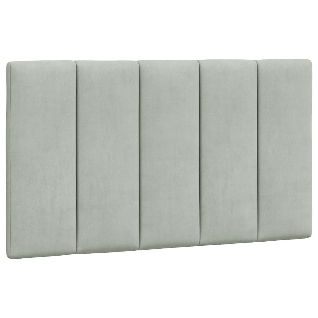 Bedframe met LED zonder matras "Hanko" fluweel lichtgrijs 90x190 cm is nu te koop bij PeponiXL, paradijselijk wonen!
