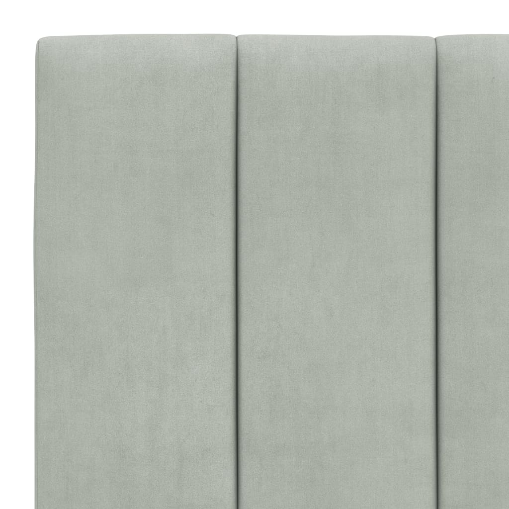 Bedframe met LED zonder matras "Hanko" fluweel lichtgrijs 90x190 cm is nu te koop bij PeponiXL, paradijselijk wonen!
