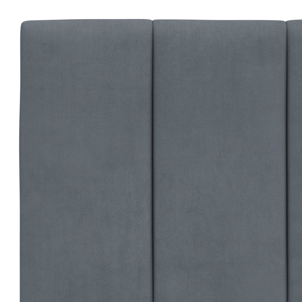 Bedframe met LED zonder matras "Hanko" fluweel donkergrijs 100x200 cm is nu te koop bij PeponiXL, paradijselijk wonen!